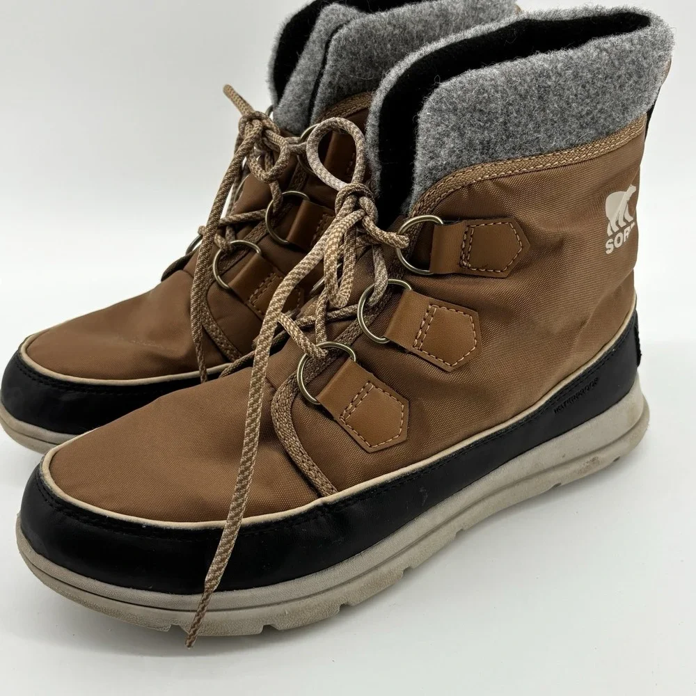 Sorel Explorer Carnival Boots Women's Size 9.5NL3421-286 Brown Waterproof Winter
